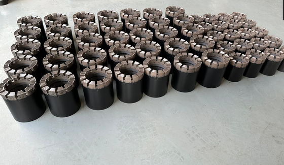 Punta per carotaggio a filo HQ NQ realizzata in diamante impregnato e acciaio al carbonio